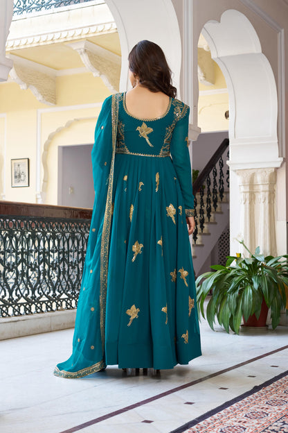 Rama Faux Georgette Thread with Sequins Work 3pc Kurta Set