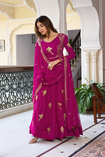 Rama Faux Georgette Thread with Sequins Work 3pc Kurta Set