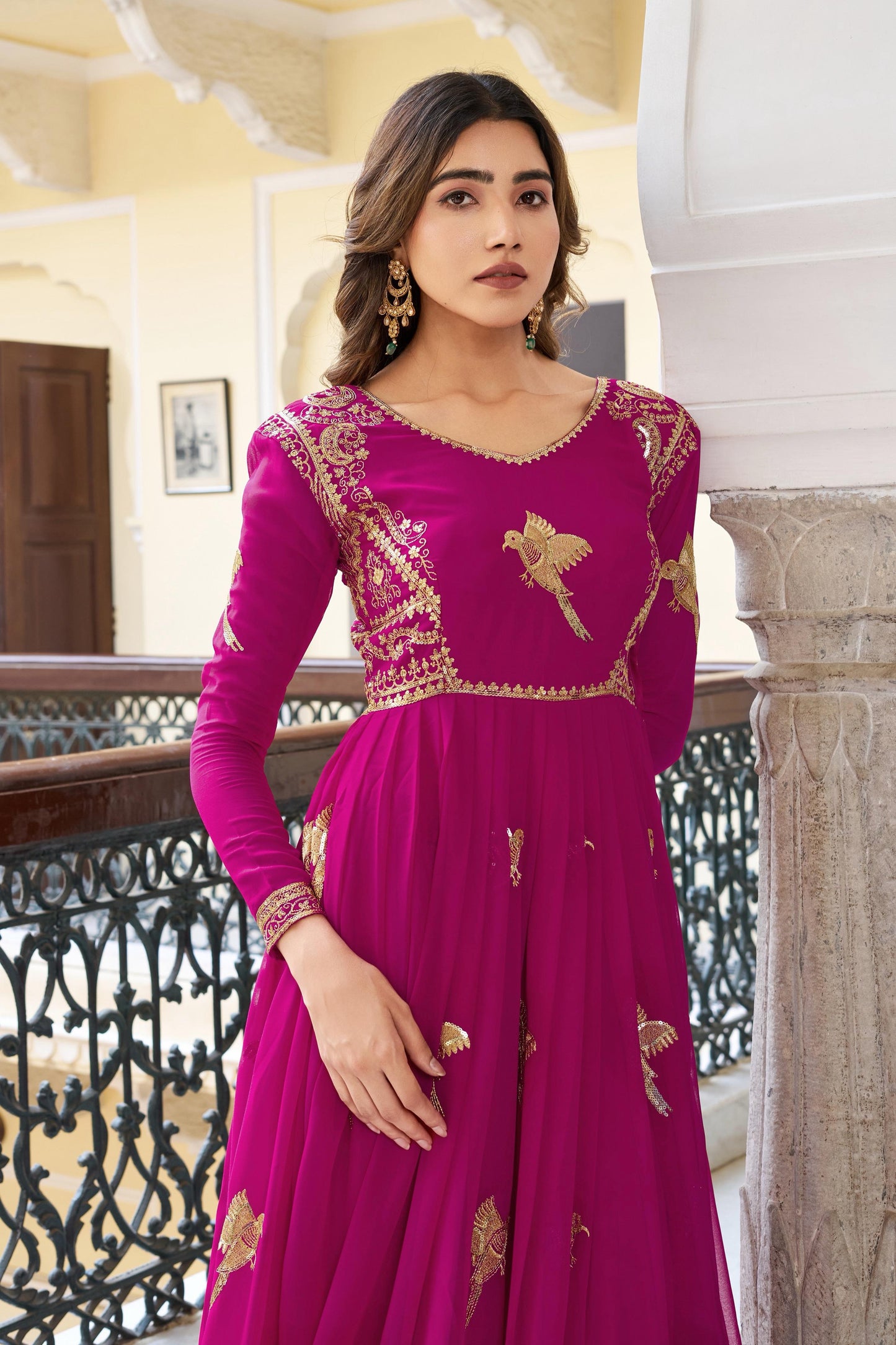 Rama Faux Georgette Thread with Sequins Work 3pc Kurta Set