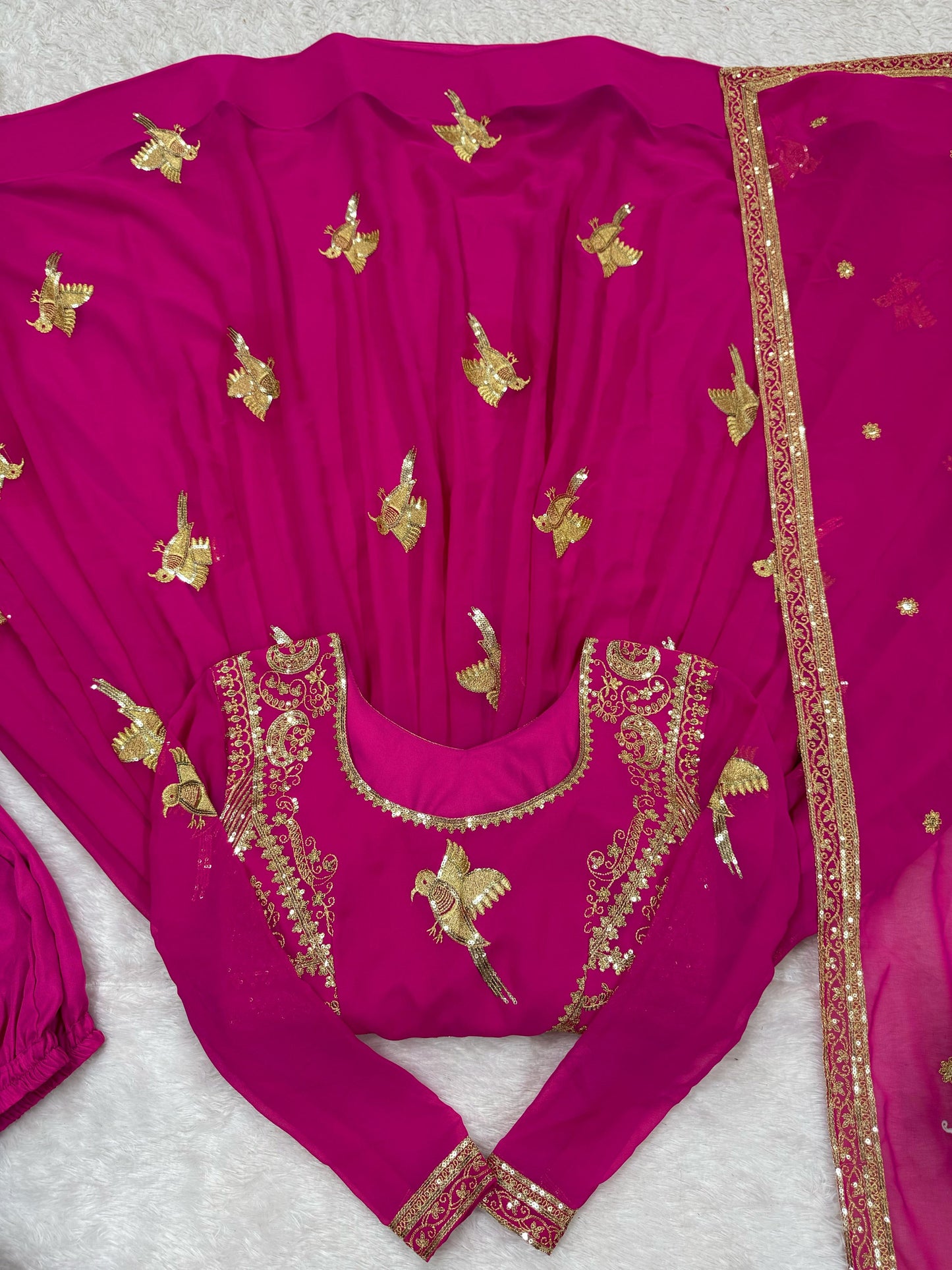 Rama Faux Georgette Thread with Sequins Work 3pc Kurta Set
