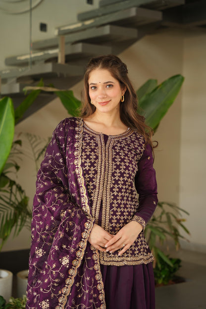 Mehendi  Fendy  Rich beads Embroidered Work Sharara set