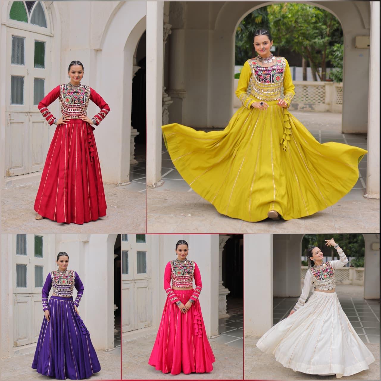 White Roman with Attractive Gota-Patti Lace Lehenga Choli