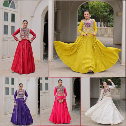 White Roman with Attractive Gota-Patti Lace Lehenga Choli