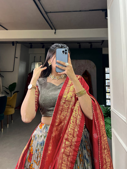 KALAMKARI PRINTED LEHENGA