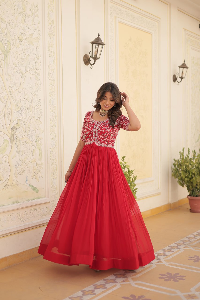 RAMA COLOR DESIGNER ZARI SEQUINS WORK GOWN