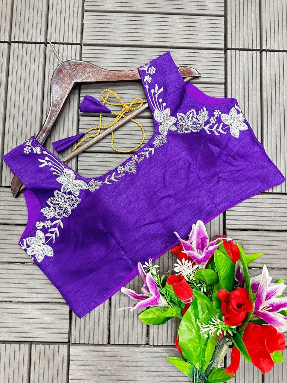 PURPLE COLOR HEAVY CHINON &RUFFLE WORK LEHENGA SAREE