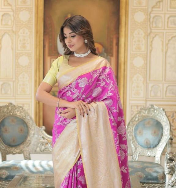 TRADITIONAL PINK COLOR KANJIVARAM SILK SAREE