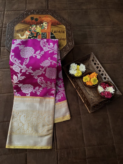 TRADITIONAL PINK COLOR KANJIVARAM SILK SAREE