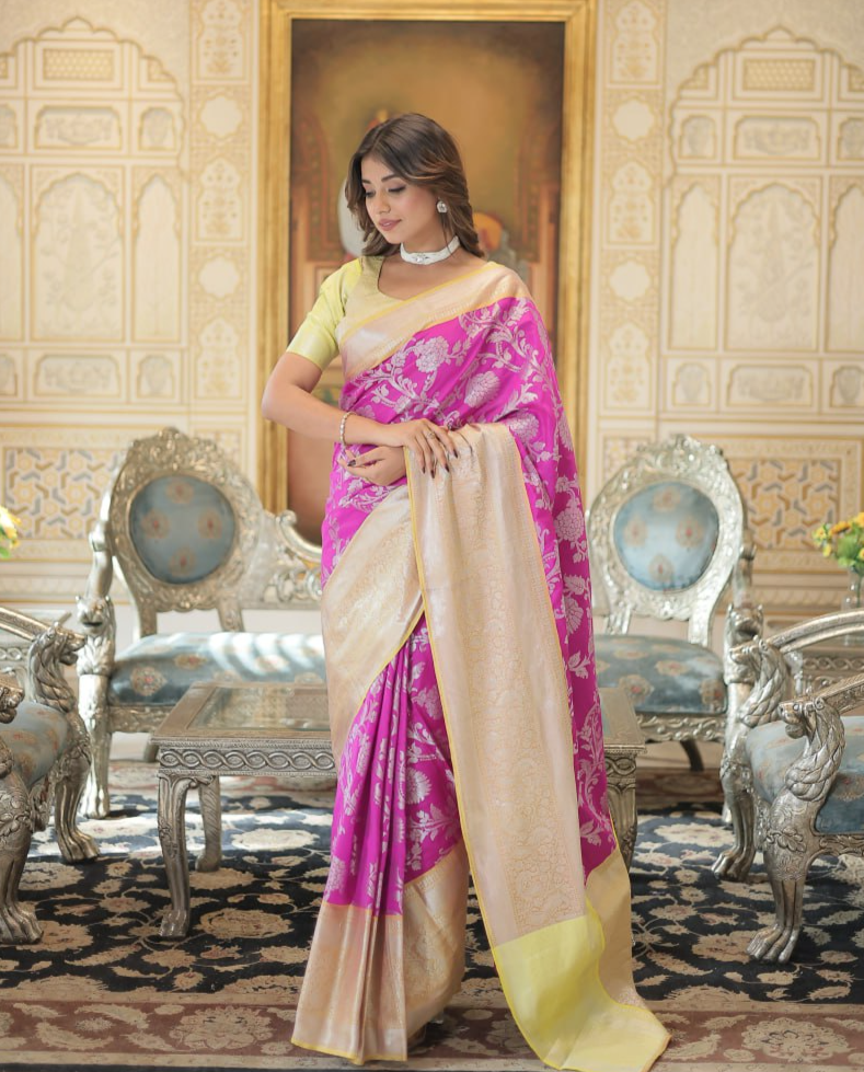 TRADITIONAL PINK COLOR KANJIVARAM SILK SAREE