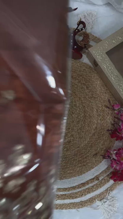Brown Frendy Chiffon Sequins Embroidery Work Saree