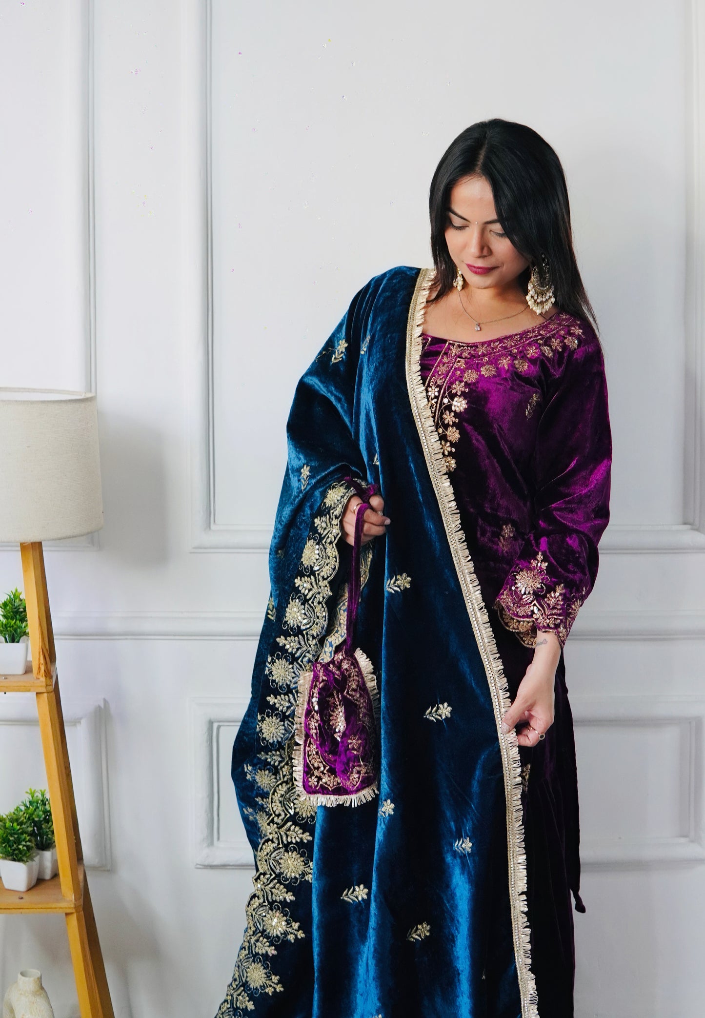 NAVELI Viscose Velvet  Sharara Suit